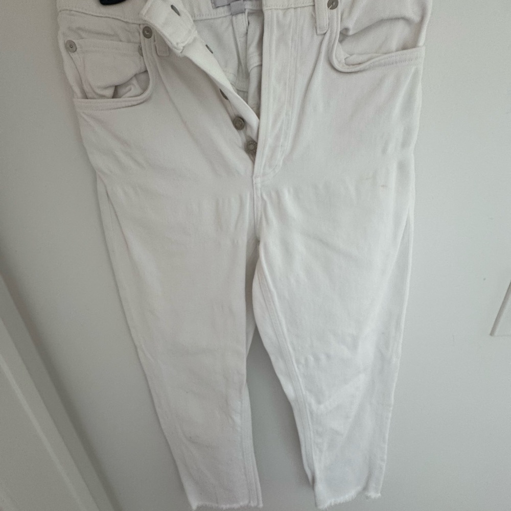 Agolde White Ankle Cropped Jeans
